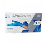 Luva Descartável Nitrílica Azul Unigloves Cx C/100 Sem Pó M