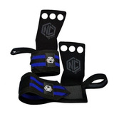 Luva Grip Munhequeira Pull Up Cross Protetor - Nc Extreme Cor Preto/azul Tamanho P