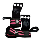 Luva Grip Munhequeira Pull Up Cross Protetor - Nc Extreme Cor Preto/rosa Tamanho P