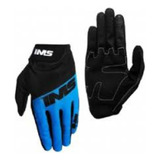 Luva Ims Motocross Proteção Do Motociclista E Ciclista Na Trilha Enduro De Moto Bike Mtb Ciclismo Street Segurança Nas Competições Off Road E Rua Dia A Dia Modelo Attack Cor Preto/azul Tamanho M