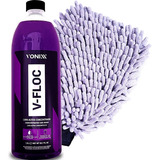 Luva Microfibra Lavagem Automotiva Vonixx + Shampoo V-floc Cor Cinza