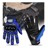 Luva Motociclista Raptor Dl Com Protetor Preto Cor Azul Tamanho M