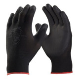 Luva Multitato Multiuso Tricotada Emborachada Preta 50 Pares