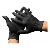 Luva Nitrilica P/m/g Descartavel Preta Kit 100 Unidades Full