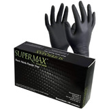 Luva Nitrilica Preta Nitrilo Black Supermax Cx C/ 100 Und