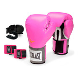 Luva Pro Style Boxe Everlast + Bucal Simples + Bandagem 3m