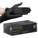 Luva Proced Nitrilo Black Supermax Cor Preto Tamanho M