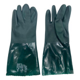 Luva Pvc 35cm Forrada Palma Áspera Esgoto Aterro Coleta Lixo