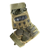 Luva Tatica Airsoft Paintball Militar Meio Dedo Verde