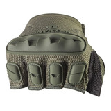 Luva Tática Meio Dedo Invictus Rocky Verde Policial Airsoft