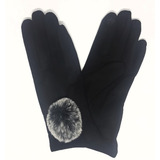 Luva Touchscreen Feminina De Inverno Modelo Luxo Pom Pom