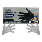 Luva Vinil Flex Descartável Proteção D Mãos C100u Preta M