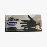 Luva Vinilflex Bompack Preta Tam G Caixa Com 100 Unidades