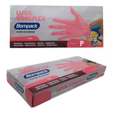 Luva Vinilflex Rosa De Segurança 100un Tamanho P Descartável