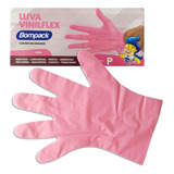 Luva Vinilflex Sem Pó Rosa Bompack - 100