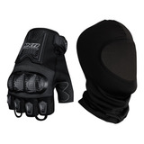 Luva X11 Blackout Meio Dedo Bicicleta Motocross Moto + Touca Tamanho G