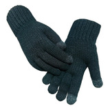 Luvas De Lã Preta Frio Touch Screen Celular Corrida Inverno