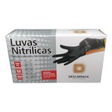 Luvas Descartáveis Antiderrapante Descarpack Cor Preto P M G