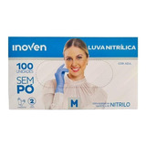 Luvas Descartáveis Antiderrapantes Inoven Cor Azul