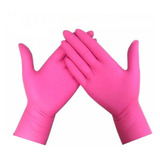 Luvas Descartáveis Unigloves Clássico Cor Rosa Tamanho G De Látex Com Pó X 100 Unidades 