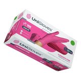 Luvas Descartáveis Unigloves Clássico Cor Rosa Tamanho M De