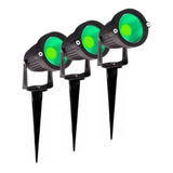 Luz Led Espeto Jardim Prova Dágua Cores Verde Branco Barato