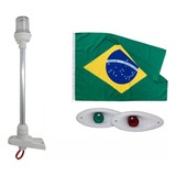 Luz Mastro Branco Alcançado 40cm Led Olho Tubarão Bandeira