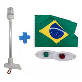 Luz Navegação Mastro Strobo Olho De Tubarão Branco Bandeira