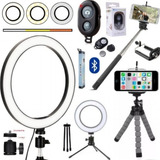 Luz Para Gravar Videos + Pau De Selfie + Tripe + Controle Bt
