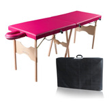 Maca Dobrável Madeira Sfm01 200kg Estética Massagem Portátil Cor Pink
