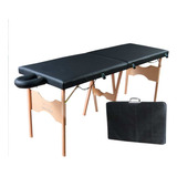 Maca Dobrável Madeira Sfm01 200kg Estética Massagem Portátil Cor Preto Santa Fé Macas