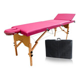 Maca Portátil Standard Reclinável Altura Regulável + Capa Cor Pink