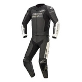 Macacão Alpinestars Gp Force Pro 1pç Preto E Vermelho Fluo