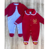 Macacão Bebê Menina Kit Com 2 Unidades