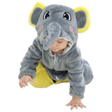 Macacão Bebê Pijama Fantasia Roupa Infantil Inverno Elefante