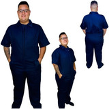 Macacão Brim Uniforme Pesado Grosso Manga Curta E Zíper 31