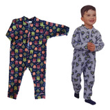 Macacão Com Zíper Soft Uni Pijama