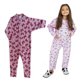 Macacão Com Zíper Soft Uni Pijama Infantil Inverno 4 - 6 - 8
