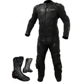 Macacão Couro Moto 2 Peça X11 Speed 2 + Bota X11 