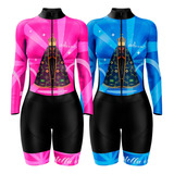 Macacão De Ciclismo Feminino Gel Pro Ciclista Stella Fé Uv80