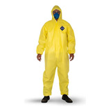 Macacao De Segurança Com Capuz Amarelo Proteção Química Epi