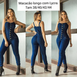 Macacão Dress Jeans Alcinha Codlm709