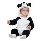 Macacão Fantasia Infantil Bebê Urso Ursinho Panda Branco
