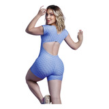 Macacão Feminino Fitness Academia Curto Empina Bumbum Suplex
