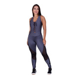 Macacao Fitness Com Bojo Cirre Feminino Corselet Tule Orbis 