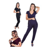 Macacão Gestante De Grávida Amamentação Skinny 