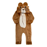 Macacão Inverno Bichos Fleece Fantasia Animais Bebê Infantil