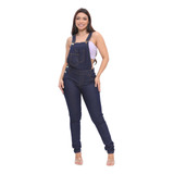 Macacão Jeans Feminino Jardineira Jeans Com Lycra Calça 