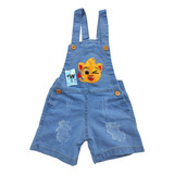 Macacão Jeans Short Infantil Menino (1, 2 E 3 Anos)