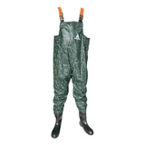 Macacao Pesca Jardineira Pvc Com Bota Acoplada Impermeável